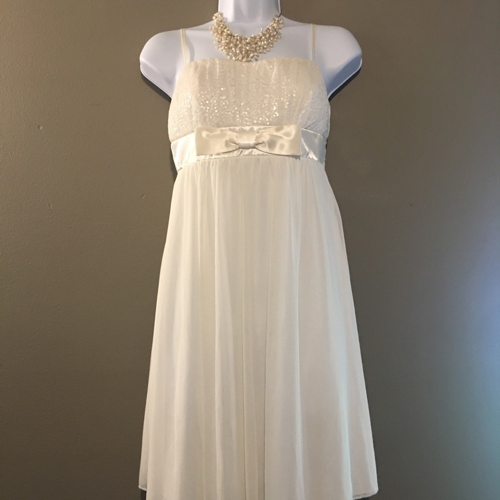 Ruby Rox Elegant Upper Sequence Sheer Dress